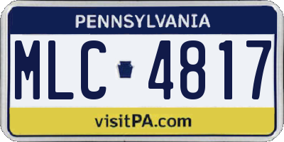 PA license plate MLC4817