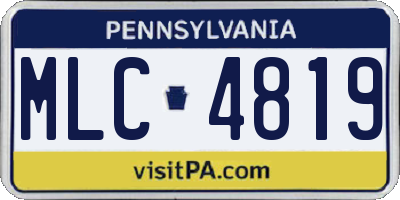 PA license plate MLC4819