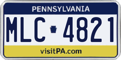 PA license plate MLC4821