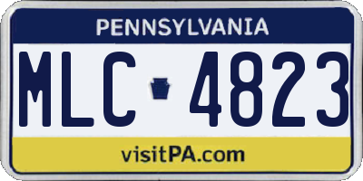 PA license plate MLC4823