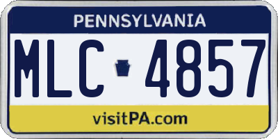 PA license plate MLC4857