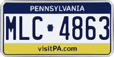 PA license plate MLC4863