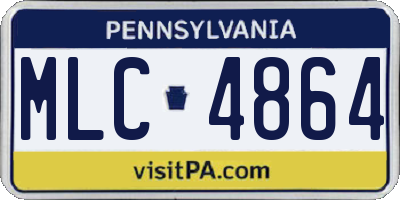 PA license plate MLC4864