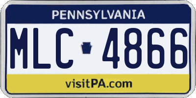 PA license plate MLC4866