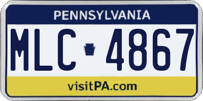 PA license plate MLC4867