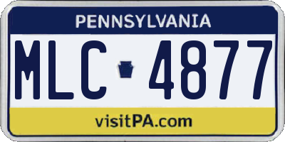 PA license plate MLC4877