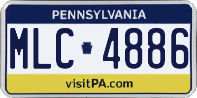 PA license plate MLC4886