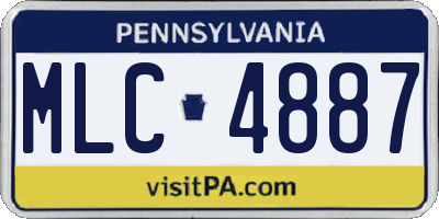 PA license plate MLC4887