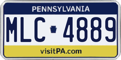 PA license plate MLC4889
