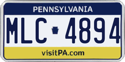 PA license plate MLC4894