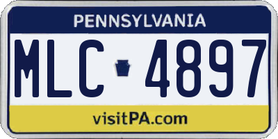 PA license plate MLC4897
