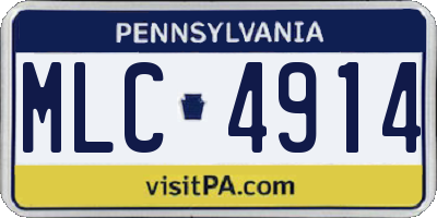 PA license plate MLC4914