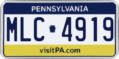 PA license plate MLC4919