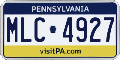 PA license plate MLC4927