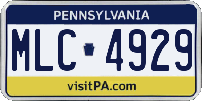PA license plate MLC4929
