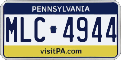 PA license plate MLC4944