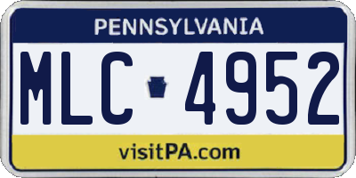 PA license plate MLC4952