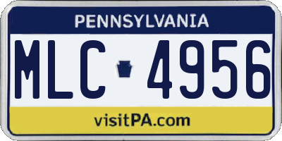 PA license plate MLC4956