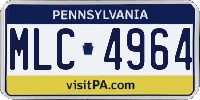 PA license plate MLC4964