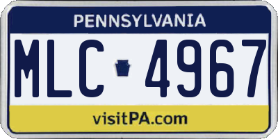 PA license plate MLC4967