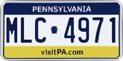 PA license plate MLC4971