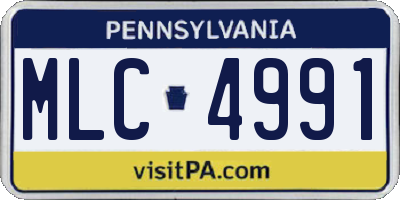 PA license plate MLC4991