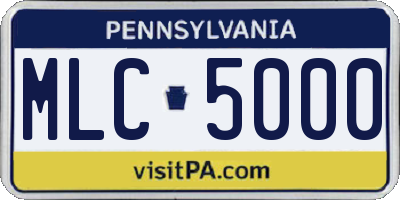PA license plate MLC5000