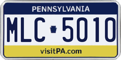 PA license plate MLC5010