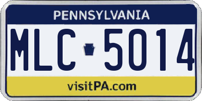 PA license plate MLC5014