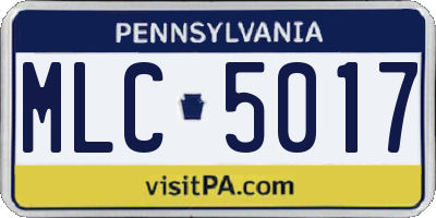 PA license plate MLC5017