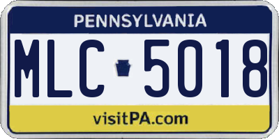 PA license plate MLC5018