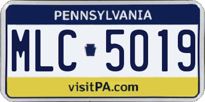 PA license plate MLC5019