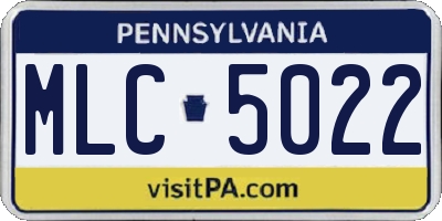 PA license plate MLC5022
