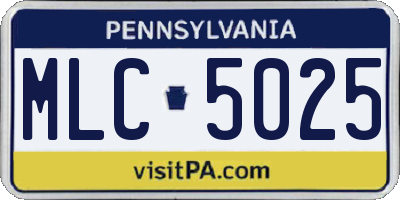 PA license plate MLC5025