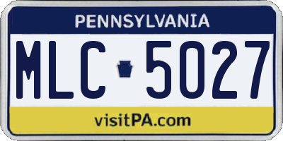 PA license plate MLC5027