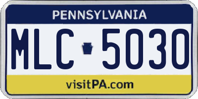 PA license plate MLC5030