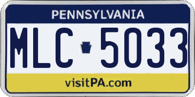 PA license plate MLC5033