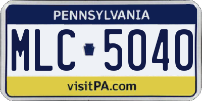 PA license plate MLC5040