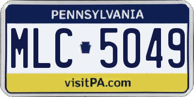 PA license plate MLC5049
