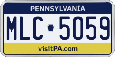 PA license plate MLC5059