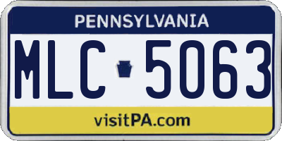 PA license plate MLC5063