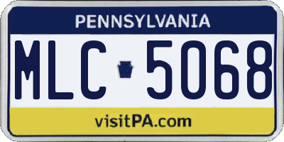PA license plate MLC5068
