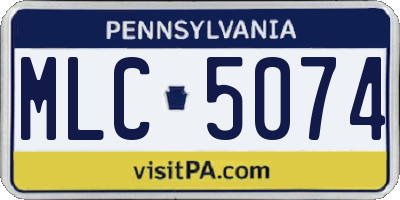 PA license plate MLC5074
