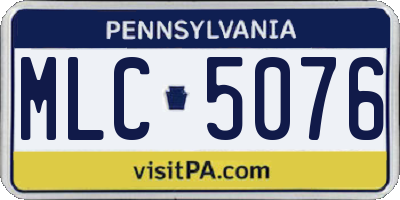 PA license plate MLC5076