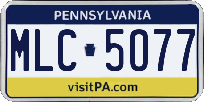 PA license plate MLC5077