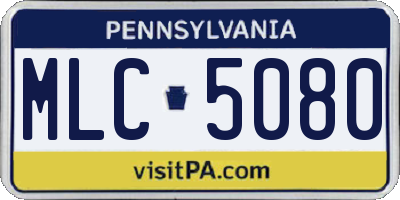 PA license plate MLC5080