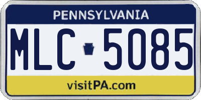 PA license plate MLC5085