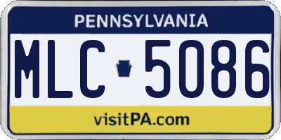 PA license plate MLC5086