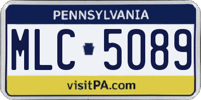 PA license plate MLC5089