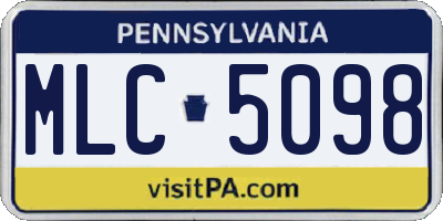 PA license plate MLC5098